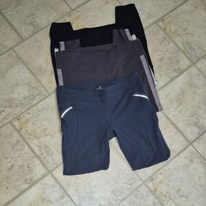 Athleta Black and Dark Gray Leggings Trio